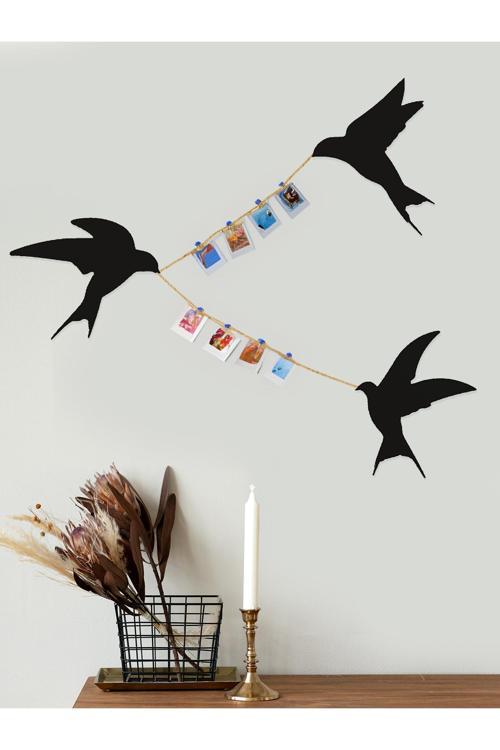 3'Lü Kırlangıç Fotoğraf Askısı Duvar Dekoru - Bioplastik