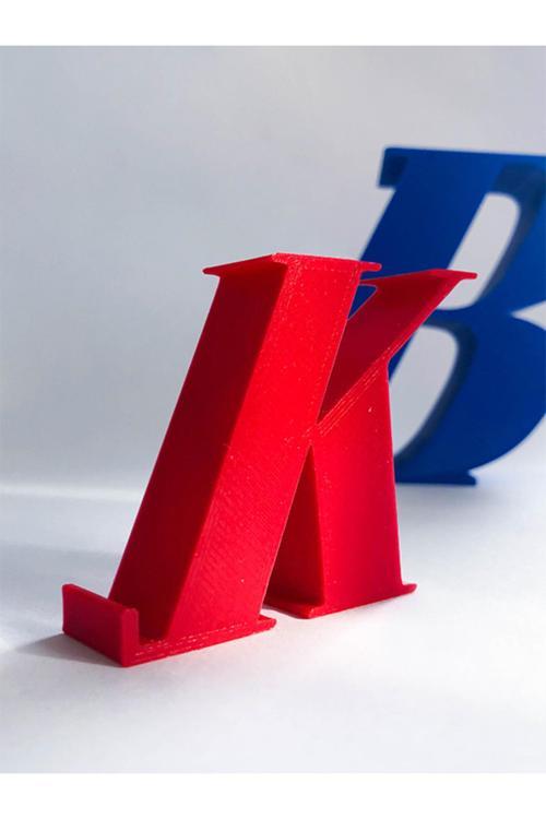 Kişiselleştirilebilir Harf Figürlü Telefon Standı - K Harfi - Kişiye Özel - Bioplastik