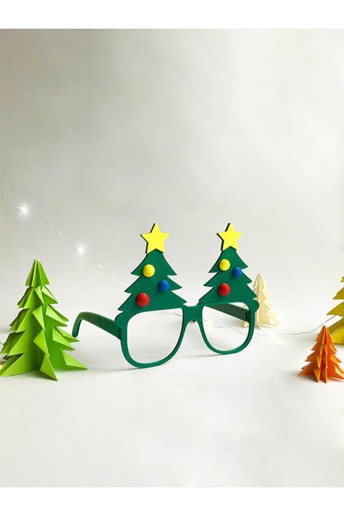 Çam Ağacı Gözlük Parti Gözlüğü - Yılbaşı Fotoğraf Dekoru - Bioplastik