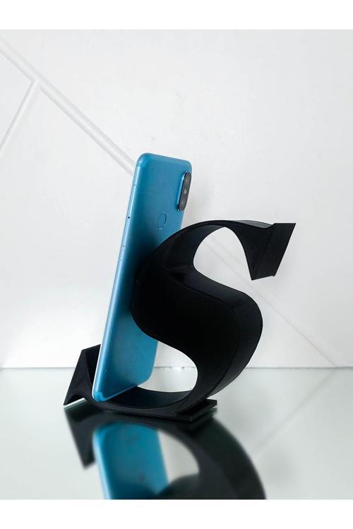 Kişiselleştirilebilir Harf Figürlü Telefon Standı - S Harfi - Kişiye Özel - Bioplastik