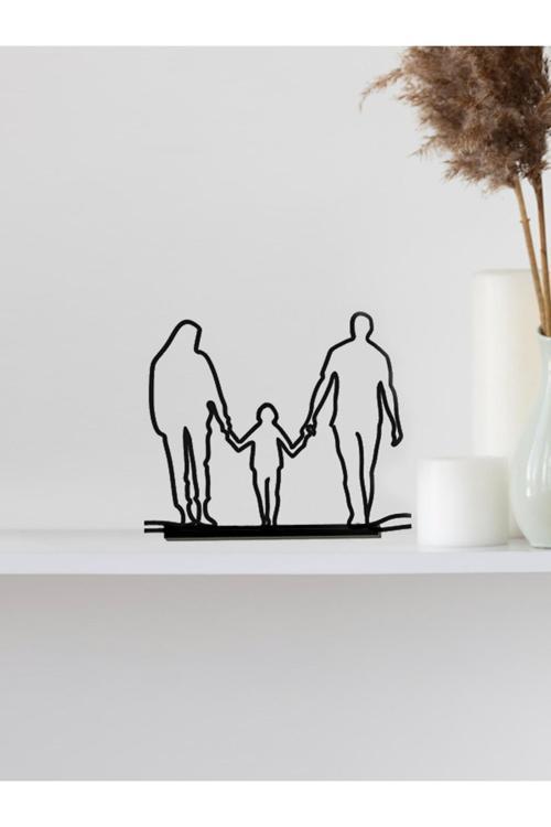 Aile Figürlü Anne - Baba - Büyük Kız Çocuk Dekor Biblo - Bioplastik