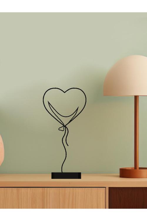 Kalp Balon Biblo - Siyah - Bioplastik