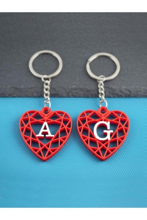 Kalp Figürlü Harf Anahtarlık - Kişiye Özel - Bioplastik