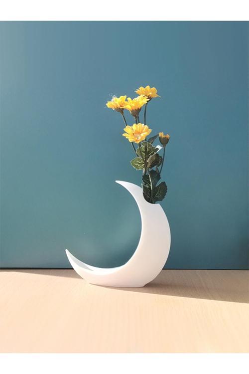 Ay Figürlü Dekoratif Vazo - Bioplastik