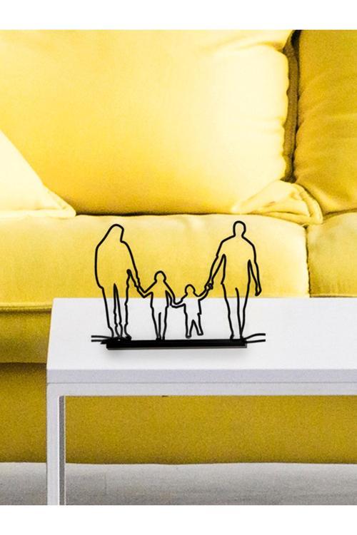 Aile Figürlü Dekor Biblo - Anne Baba Büyük Kız Küçük Kız Çocuk - Bioplastik