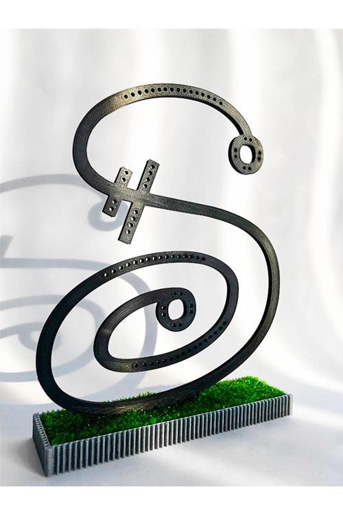 Harf Takı Organizer S Harfi - Kişiye Özel Takı Standı - Bioplastik