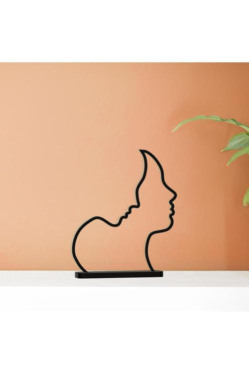 Sevgili Silüet Siyah Dekor Biblo - Bioplastik