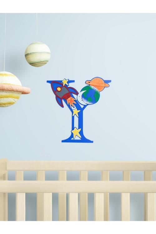 Uzay Figürlü Çocuk Odası Harf Duvar Dekoru - Bioplastik