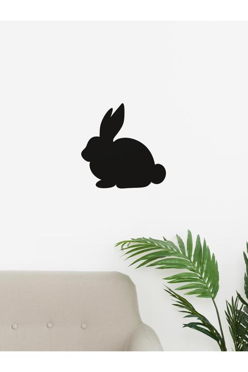 Tavşan Siyah Duvar Dekoru - Bioplastik