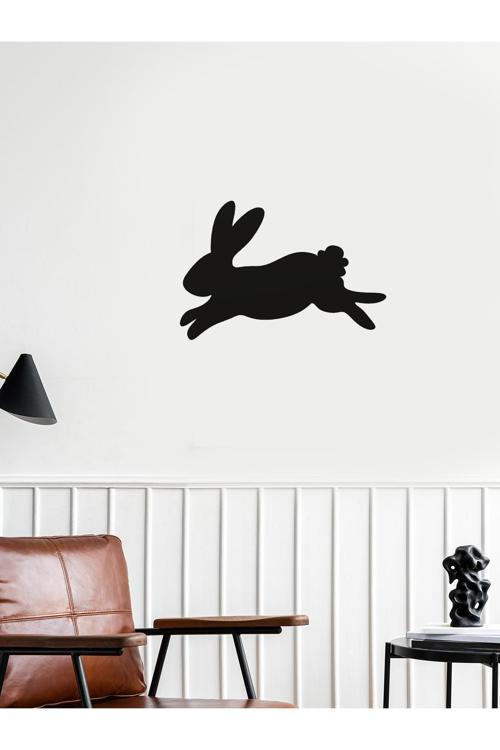 Tavşan Siyah Duvar Dekoru - Bioplastik