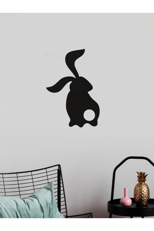 Tavşan Siyah Duvar Dekoru - Bioplastik