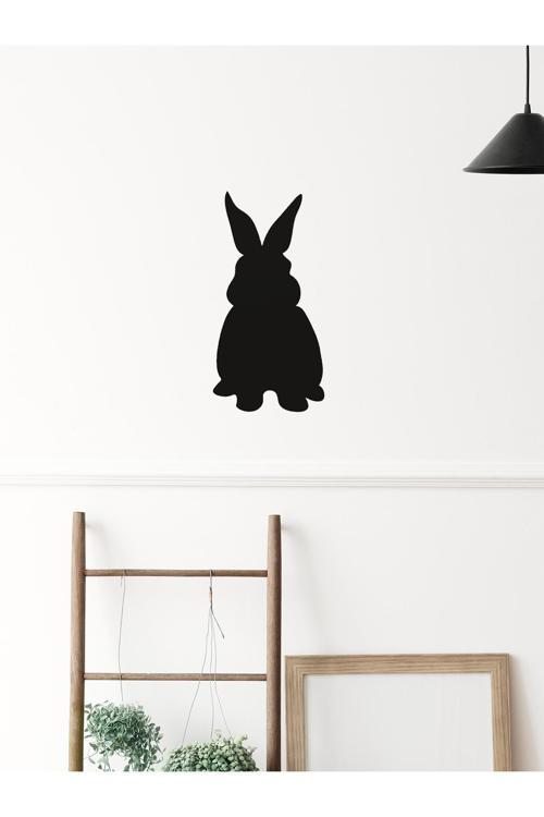 Tavşan Siyah Duvar Dekoru - Bioplastik