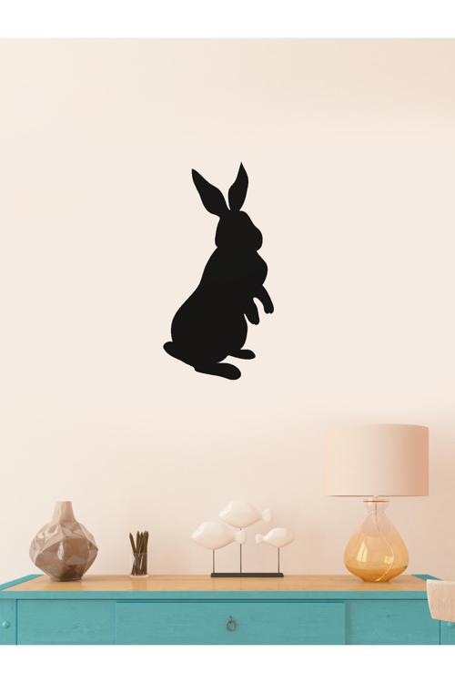 Tavşan Siyah Duvar Dekoru - Bioplastik