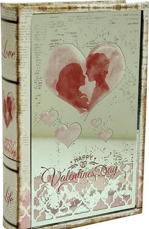 Kutu Kitap Aynalı Valentine Dekoratif Hediyelik