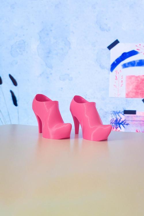 Topuklu Ayakkabı Çifti Dekoratif Vazo - Pembe - Özel Üretim - Bioplastik