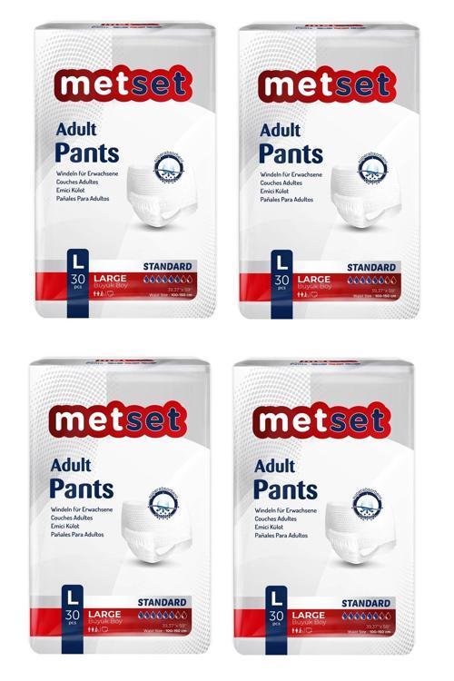 Metset Emici Külot Large Büyük Boy 30 Luk 4 Paket 120 Adet
