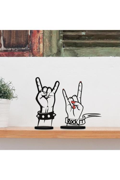 Rock'N Roll - Rock & Roll El Siyah Dekor - Bioplastik