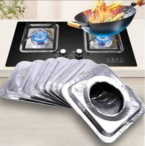 Kare Ocak Üstü Yağ Koruyucu Alüminyum Levha 23*23 cm 10 Adet (2818)