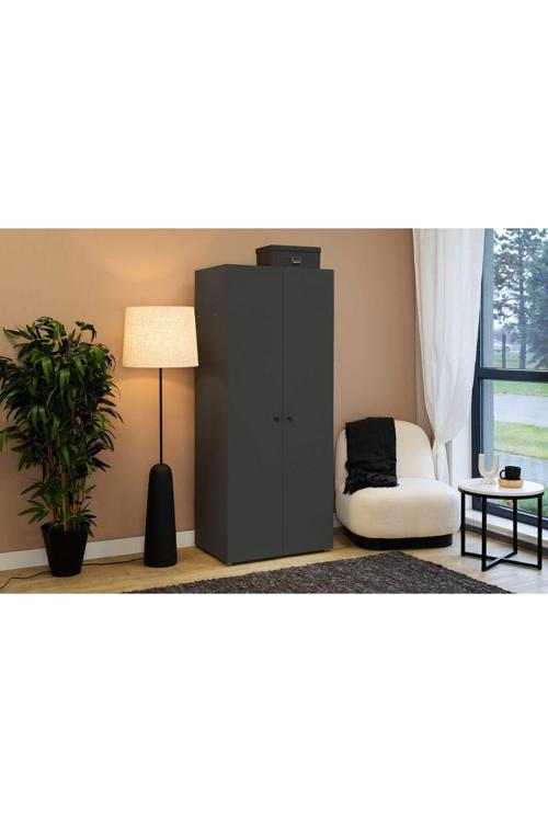 Ada Giyinme Dolabı - Çok Amaçlı Dolap - Gardırop 80 Cm-Antrasit