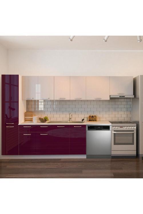 Tiran Hazır Mutfak Dolabı Kiler Dahil -320cm-Beyaz Laminat Tezgah Dahil-Bulaşık Makinesi Yeri Mevcut