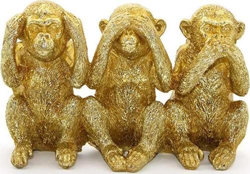 Polyester 3 Maymun Dekoratif Hediyelik Biblo