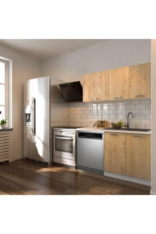 Klos Hazır Mutfak Dolabı 140 Cm -Beyaz Laminat Tezgah Dahil-Bulaşık Makinesi Yeri Mevcut-Mat