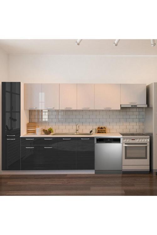 Tiran Hazır Mutfak Dolabı Kiler Dahil -320cm-Beyaz Laminat Tezgah Dahil-Bulaşık Makinesi Yeri Mevcut