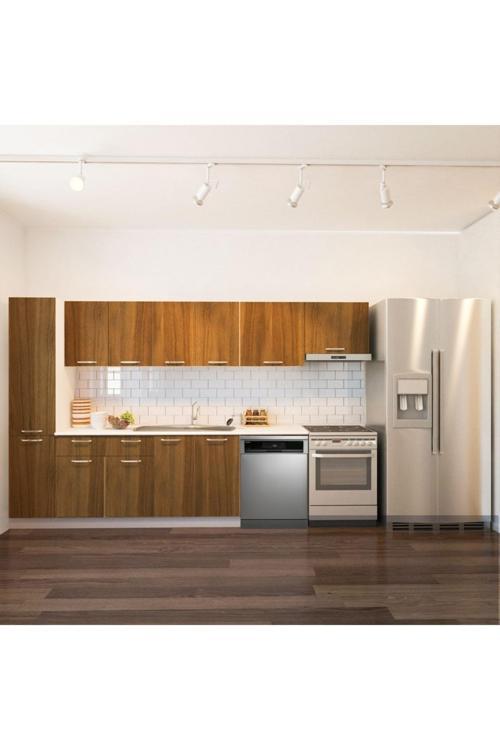 Avlonya Hazır Mutfak Dolabı Kiler Dahil 320cm-Beyaz Laminat Tezgah Dahil-BulaşıkMakinesi Yeri Mevcut