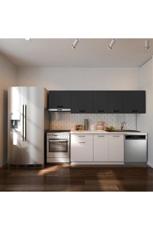 Debre Hazır Mutfak Dolabı 260 cm-Beyaz Laminat Tezgah Dahil-Bulaşık Makinesi Yeri Mevcut-Mat