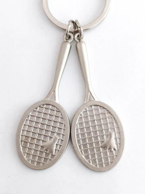 İki Adet Raketli Metal Anahtarlık