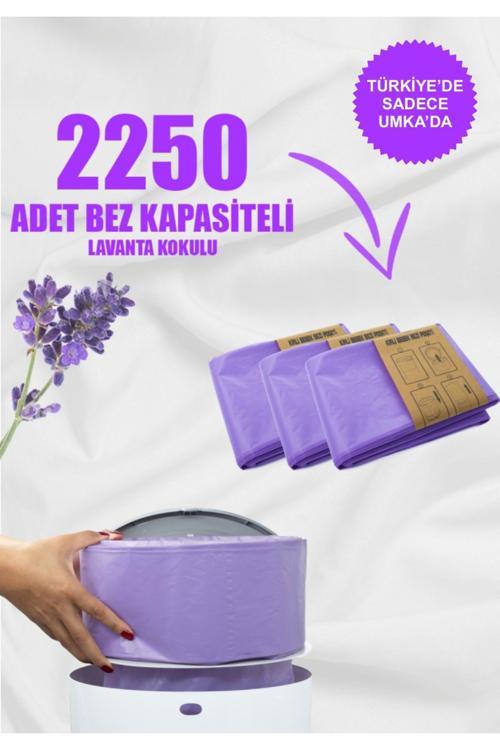 16Lt Çöp Kutuları Ile Uyumlu 2250 Bebek Bezi Kapasiteli Lavanta Kokulu 3 Paket Yerli