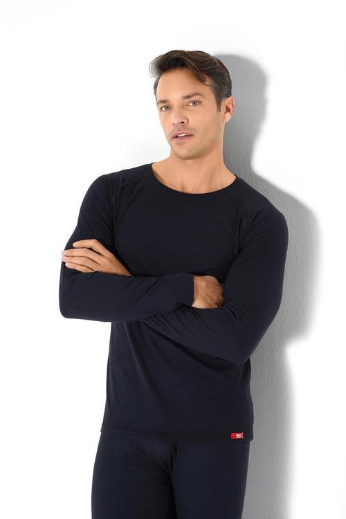 173 Erkek Yuvarlak Yaka Uzun Kollu Isıtıcılı Termal İçlik Üst