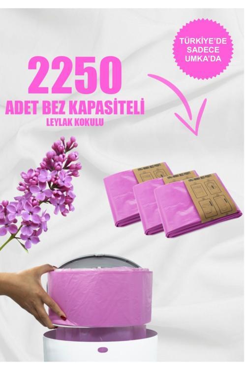 16Lt Çöp Kutuları Ile Uyumlu 2250 Bebek Bezi Kapasiteli Kokulu 3 Paket Yerli Çöp Poşeti
