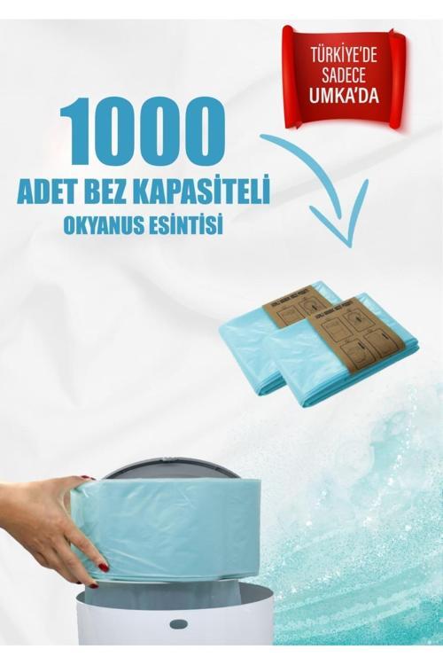 16Lt Uyumlu 2 Paket - 1000 Adet Bez Kapasitesi Okyanus Kokulu Yerli Çöp Poşeti