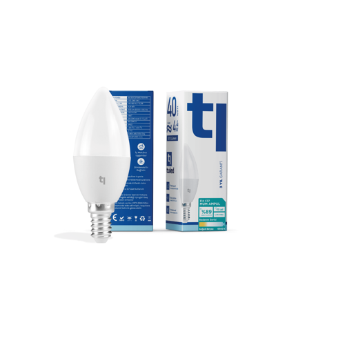 Redeem C37S E14 Mum Ampul, Titreşimsiz, Göz Konforu, 510 Lümen, Soğuk Beyaz, 6500 Kelvin