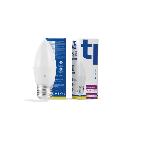 Redeem Plus C37S E27 Mum Ampul, Titreşimsiz, Göz Konforu, 590 Lümen, Ilık Beyaz, 3000 Kelvin