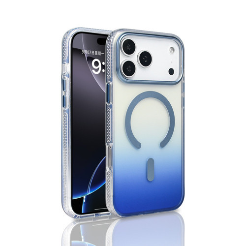iPhone 17 Pro Max Kılıf M-safe Şarj Özellikli Transparan Renk Geçişli Toros Kılıf
