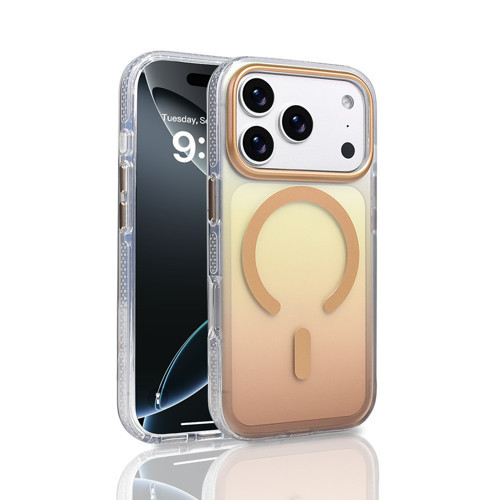 iPhone 17 Pro Kılıf M-safe Şarj Özellikli Transparan Renk Geçişli Toros Kılıf