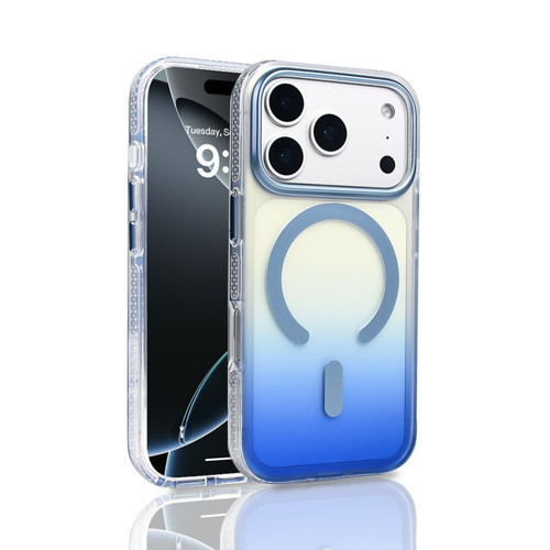 iPhone 17 Pro Kılıf M-safe Şarj Özellikli Transparan Renk Geçişli Toros Kılıf