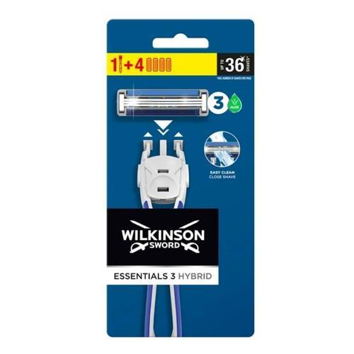 Wilkinson Essentials 3 Hybrid Erkek Tıraş Bıçağıi Sapı + 4 Yedek Kartuş