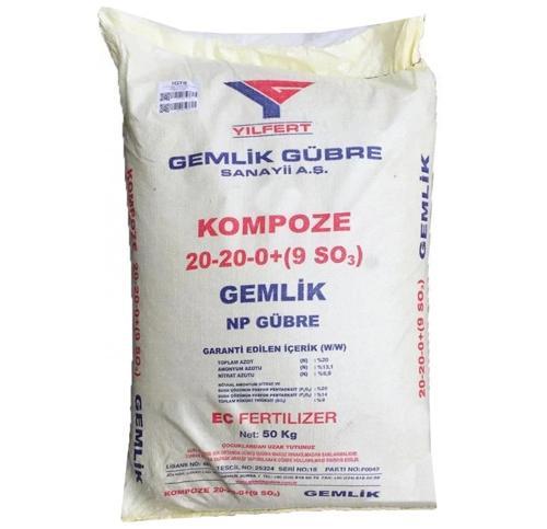 20-20-0+(9SO3) Kompoze Gübre 50 Kg NP Taban Gübresi