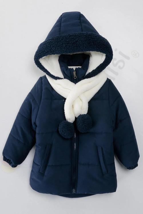 Kapüşonlu Cepli İçi Peluş Kürklü Fermuarlı Kapitone Kar Şişme Kışlık Erkek Bebek Mont Çocuk Kaban