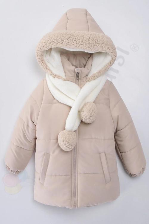 Kapüşonlu Cepli İçi Peluş Kürklü Fermuarlı Kapitone Kar Şişme Kışlık Erkek Bebek Mont Çocuk Kaban
