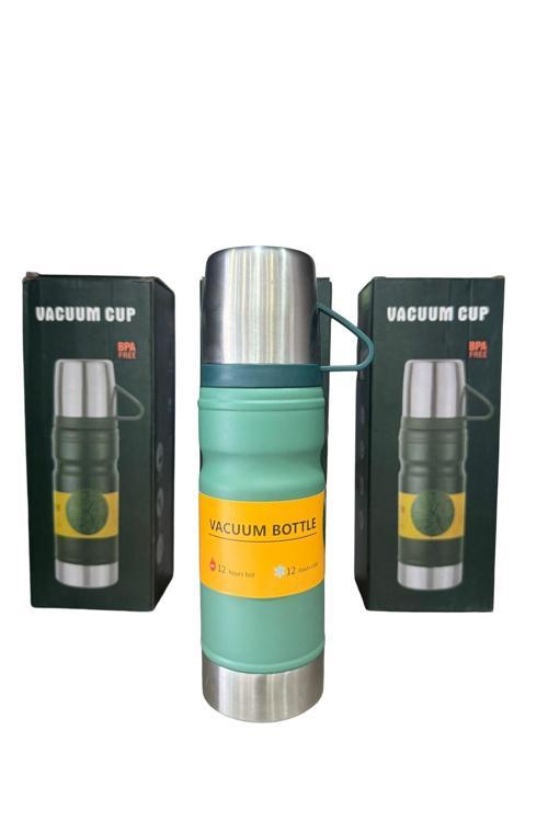 6158 Çelik Termos 3 Bardaklı Set