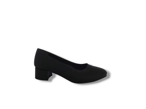 1003 Kadın Siyah Pırıltılı Alçak Topuklu Ayakkabı