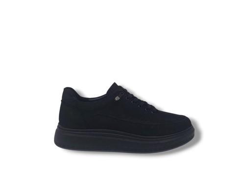 Modesa 265 Erkek Siyah Crazy Deri Lastik Bağcıklı Poli Taban ( Hafif ) Ayakkabı