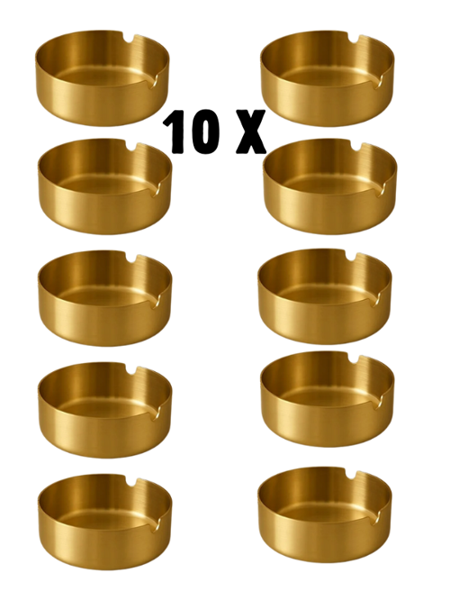 Küllük Gold Paslanmaz Çelik 10 Lu Kül Tablası Küllük Seti