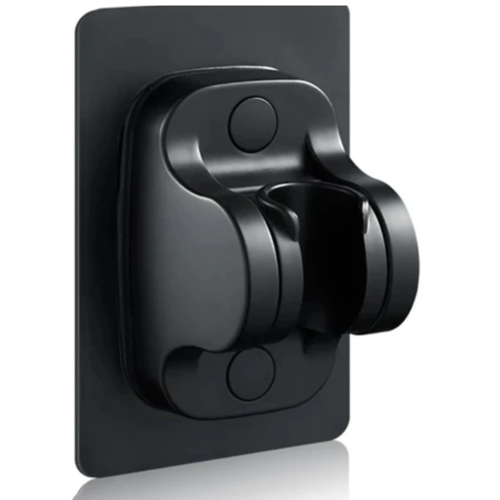 Siyah Nano Kendinden Yapışkanlı Banyo Duş Başlığı Askısı 15 kg Taşıma Kapasiteli Mafsal Tutacak