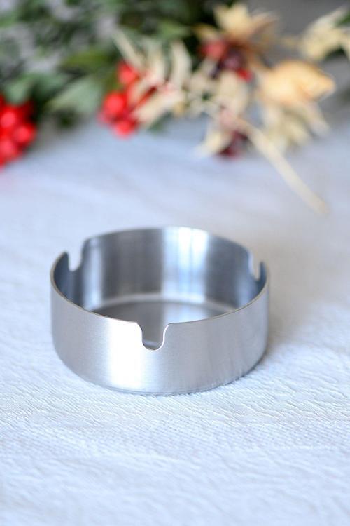 Gümüş Renk Yuvarlak Çelik Küllük