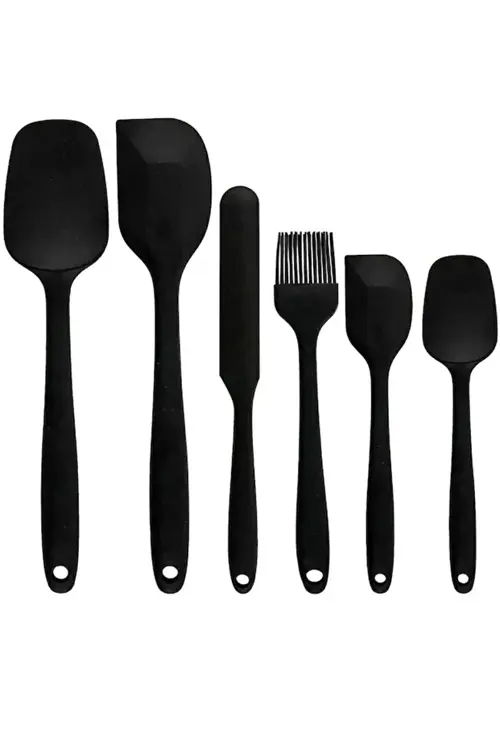 6 Adet Isıya Dayanıklı Yanmaz Yapışmaz Silikon Spatula Seti